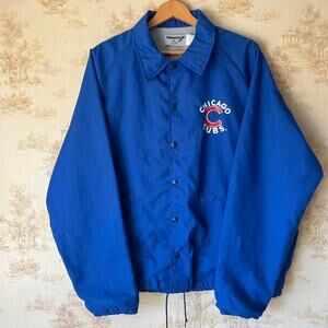 Vintage 80s Chicago Cubs Swingster Jacket | Blue Nylon Coach Windbreaker | XL